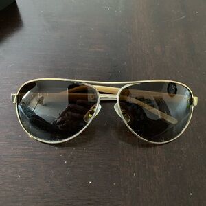 Ralph Lauren Gold and Black Aviator Sunglasses